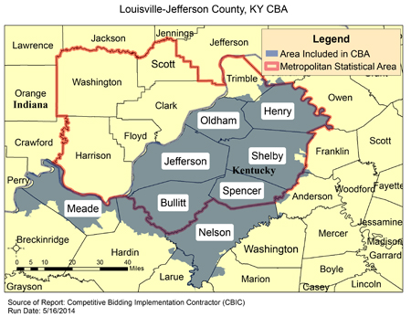 Image of Louisville-Jefferson County, KY CBA map