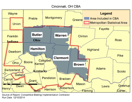 Cincinnati, OH CBA Map