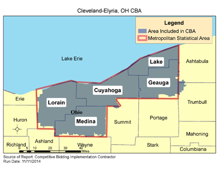 Cleveland-Elyria, OH CBA Map