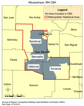 Image of Albuquerque, NM CBA map