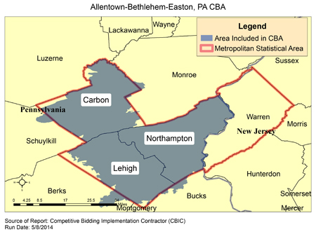 Image of Allentown-Bethlehem-Easton, PA CBA map