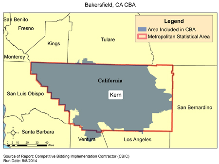 Image of Bakersfield, CA CBA map