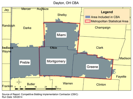 Image of Dayton, OH CBA map