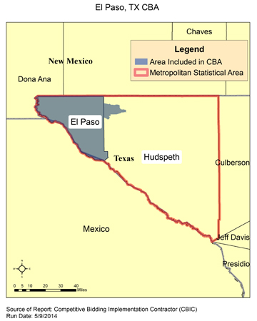 Image of El Paso, TX CBA map