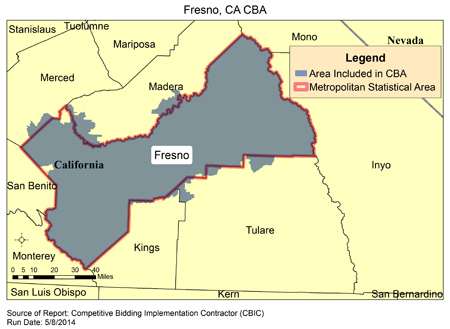 Image of Fresno, CA CBA map