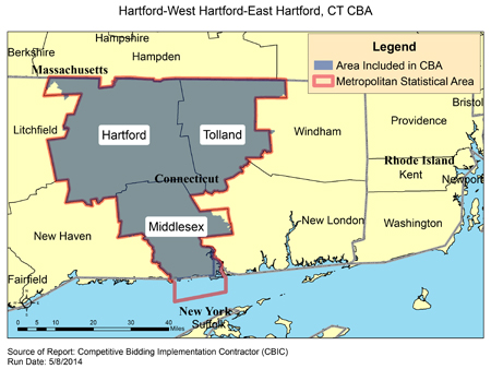 Image of Hartford-West Hartford-East Hartford, CT CBA map