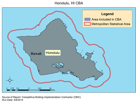 Image of Honolulu, HI CBA map