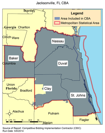 Image of Jacksonville, FL CBA map