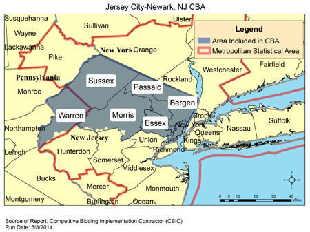 Image of Jersey City-Newark, NJ CBA map