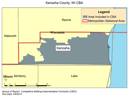Image of Kenosha County, WI CBA map