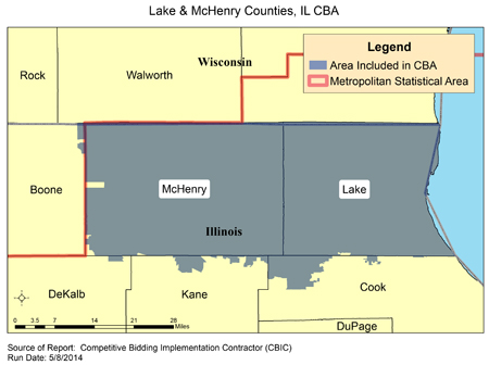 Image of Lake & McHenry Counties, IL CBA map