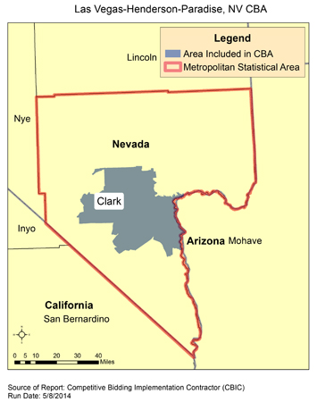 Image of Las Vegas-Henderson-Paradise, NV CBA map