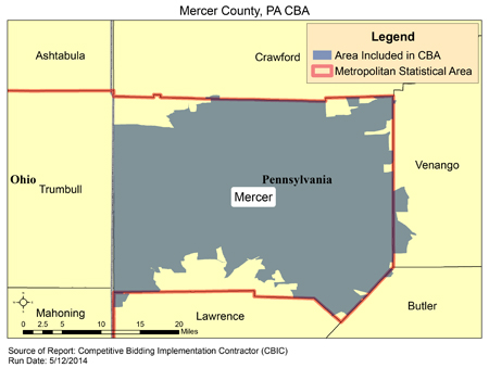 Image of Mercer County, PA CBA map