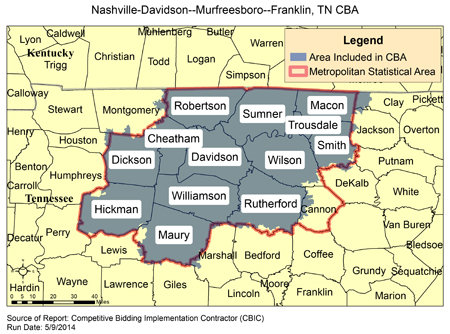 Image of Nashville-Davidson--Murfreesboro--Franklin, TN CBA map