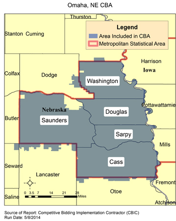 Image of Omaha, NE CBA map