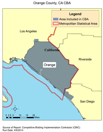 Image of Orange County, CA CBA map