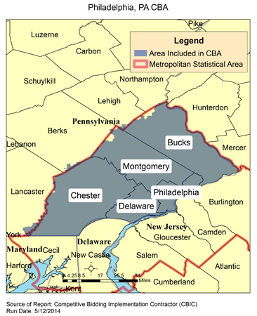 Image of Philadelphia, PA CBA map