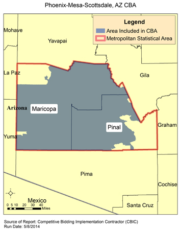 Image of Phoenix-Mesa-Scottsdale, AZ CBA map