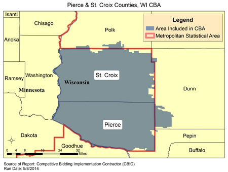 Image of Pierce & St. Croix Counties, WI CBA map