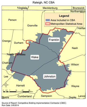 Image of Raleigh, NC CBA map