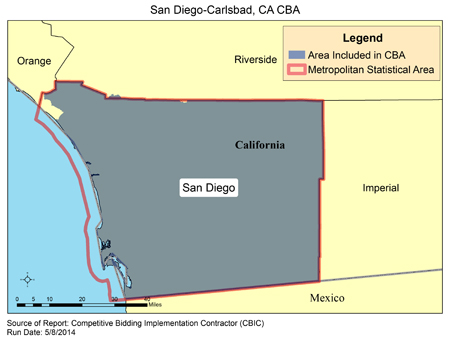 Image of San Diego-Carlsbad, CA CBA map