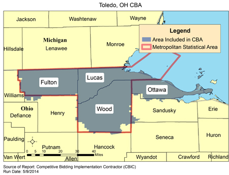 Image of Toledo, OH CBA map