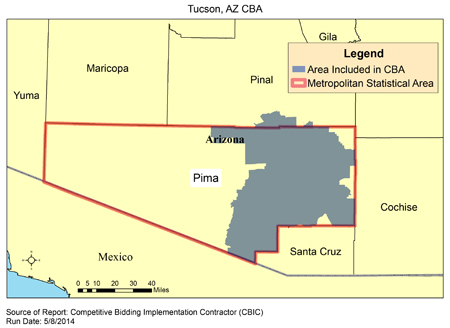 Image of Tucson, AZ CBA map