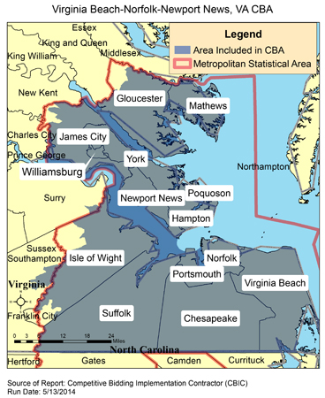 Image of Virginia Beach-Norfolk-Newport News, VA CBA map