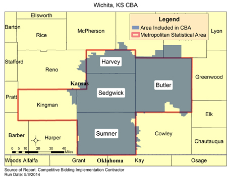 Image of Wichita, KS CBA map